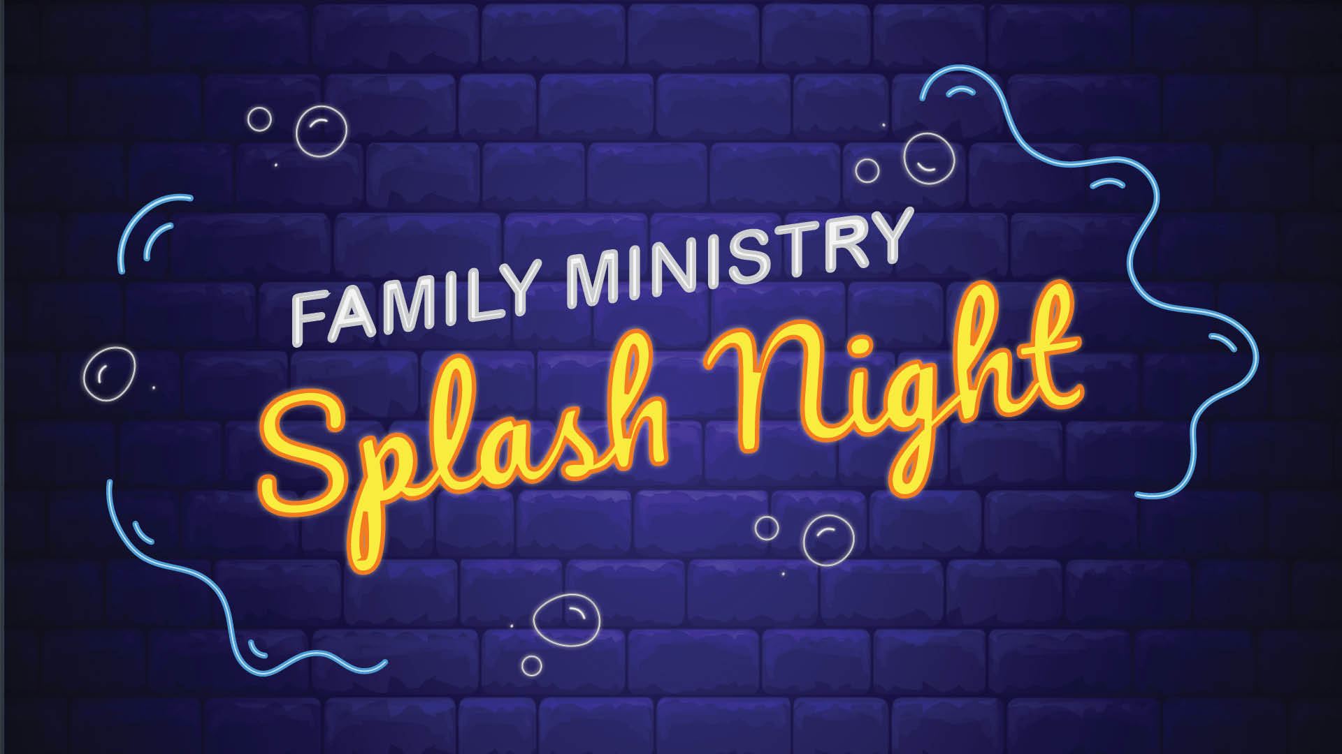 Family Ministry Splash Night flyer